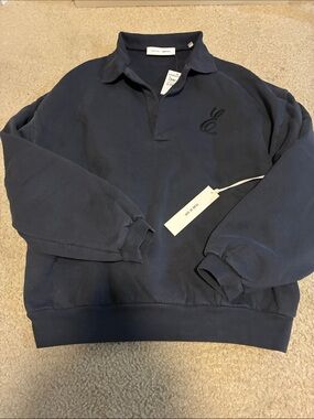 Fear of God essential  black Long-Sleeve Polo Sweatshirt